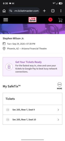 Concert tickets