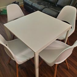 Square White Table And 4 Chairs