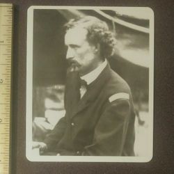 Civil War Union George Armstrong Custer Brigadier Youngest General Knowledge Card Vintage Collectible Black White Photo Portrait