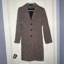 Express black/pink tweed wool coat, size XS