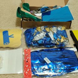 Decorations 2022 Blue Gold White - Foil Balloons Fringe Curtain Congrats Grad Banner -  2022

