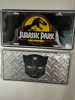 Jurassic Park & Transformers Novelty License Plates