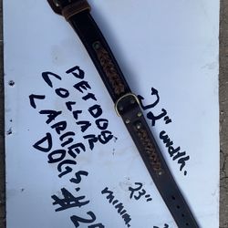 Pet Dog Collar Genuine Leather , , Like New , Heavy Duty . 