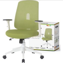 NOUHAUS Palette Ergonomic Office Chair, Green and White Office Chair, Computer Chair, Rolling Chair