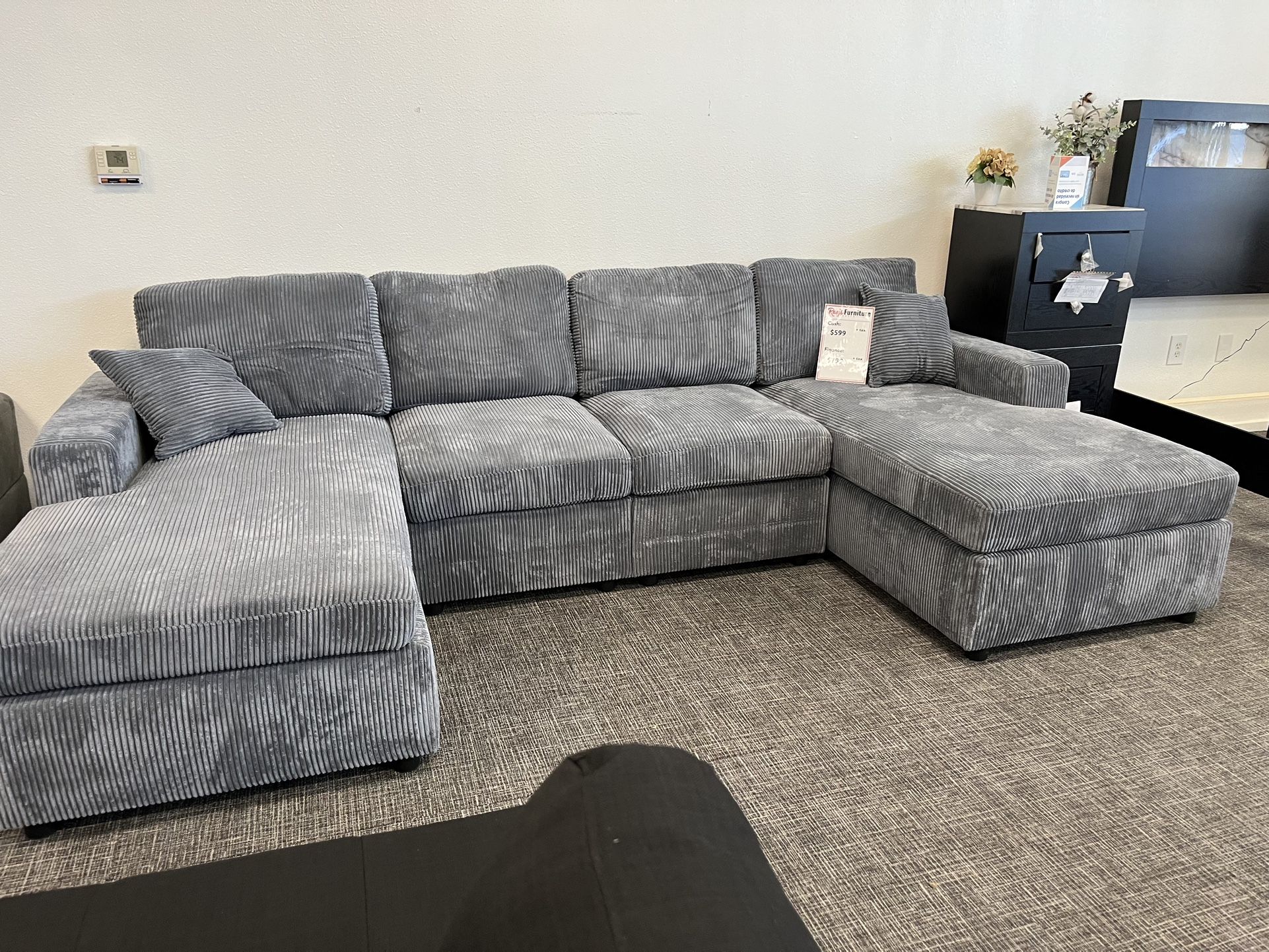 Gray Sofa Sectional U- Shape Couch
