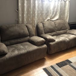 3 Piece Sofa Set With Full Lay Reclining.  OBO