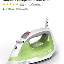 BLACK+DECKER Easy Steam Compact Iron, 2X Smoother Glide, Nonstick Soleplate & Anti-Drip