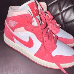 Nike Air Jordan 1 Mid Strawberries And Cream Pink White