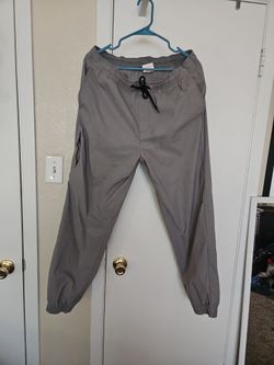 Gray Jogger Pants with Drawstring