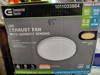 Commercial Electric bathroom exhaust fan with led light and humidity sensor