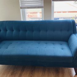 Luxurious Modern Blue Loveseat