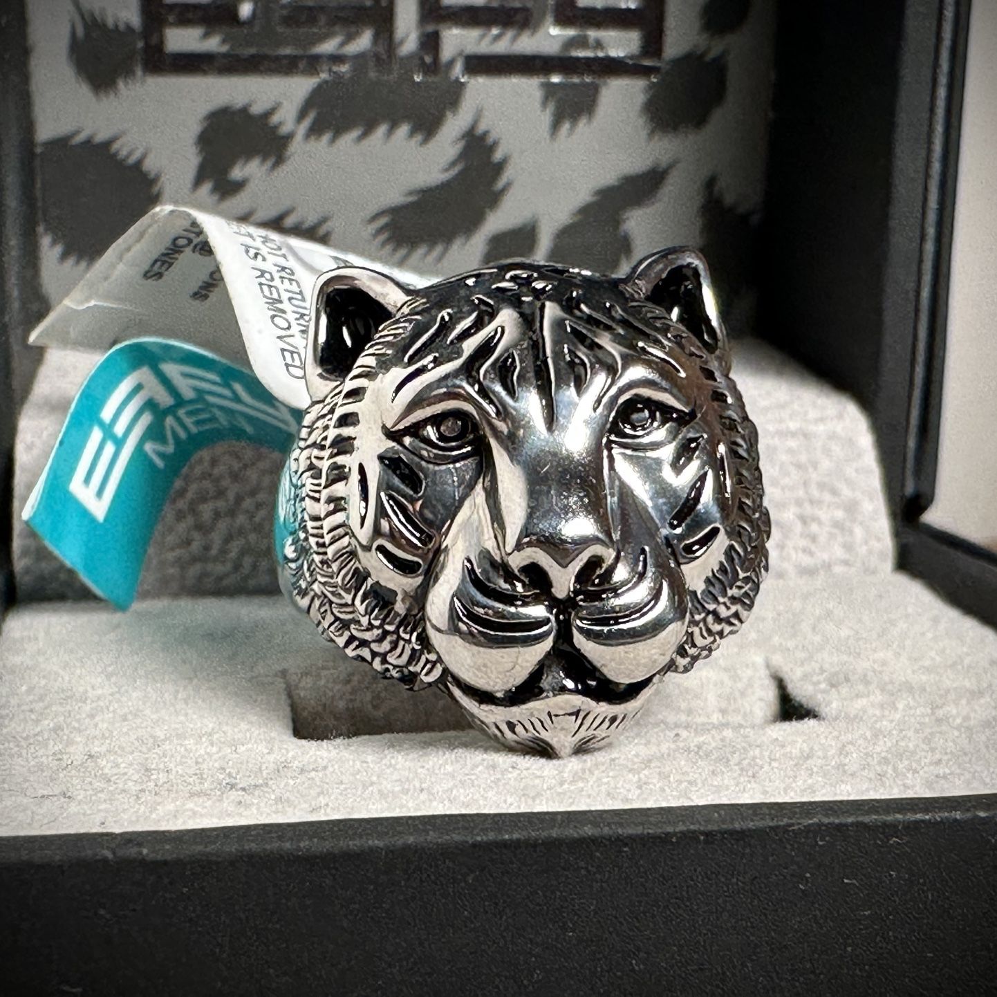 EFFY COLLECTION EFFY® Men's Tiger Ring in Sterling Silver Brand New/Never Worn (Originally $400)