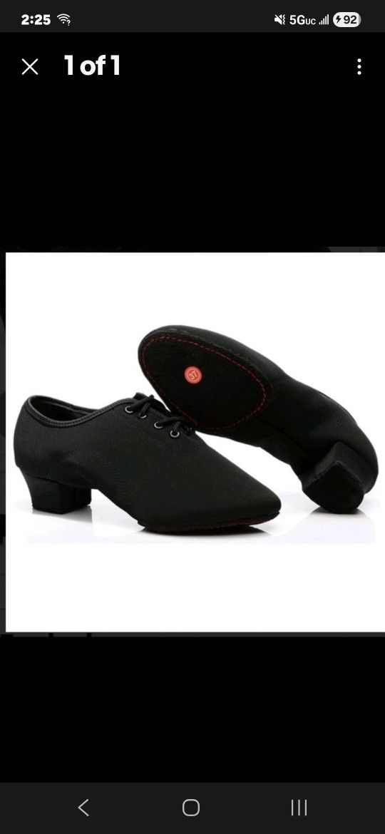 Msmax Men's Ballroom Dance Shoes Oxfords Size 11M 3 CM Heel Black Leather New