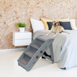 New Indoor Outdoor Foldable Pet Stairs with Non Slip Pads