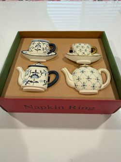 Set of 4 Teacup Napkin Rings