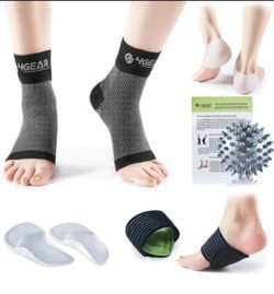 Plantar Fasciitis Foot Pain Relief & Recovery Kit-Compression Foot Sleeves, larg