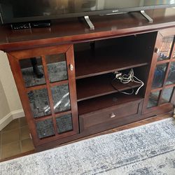 Cherry Wood Console & Bookcase