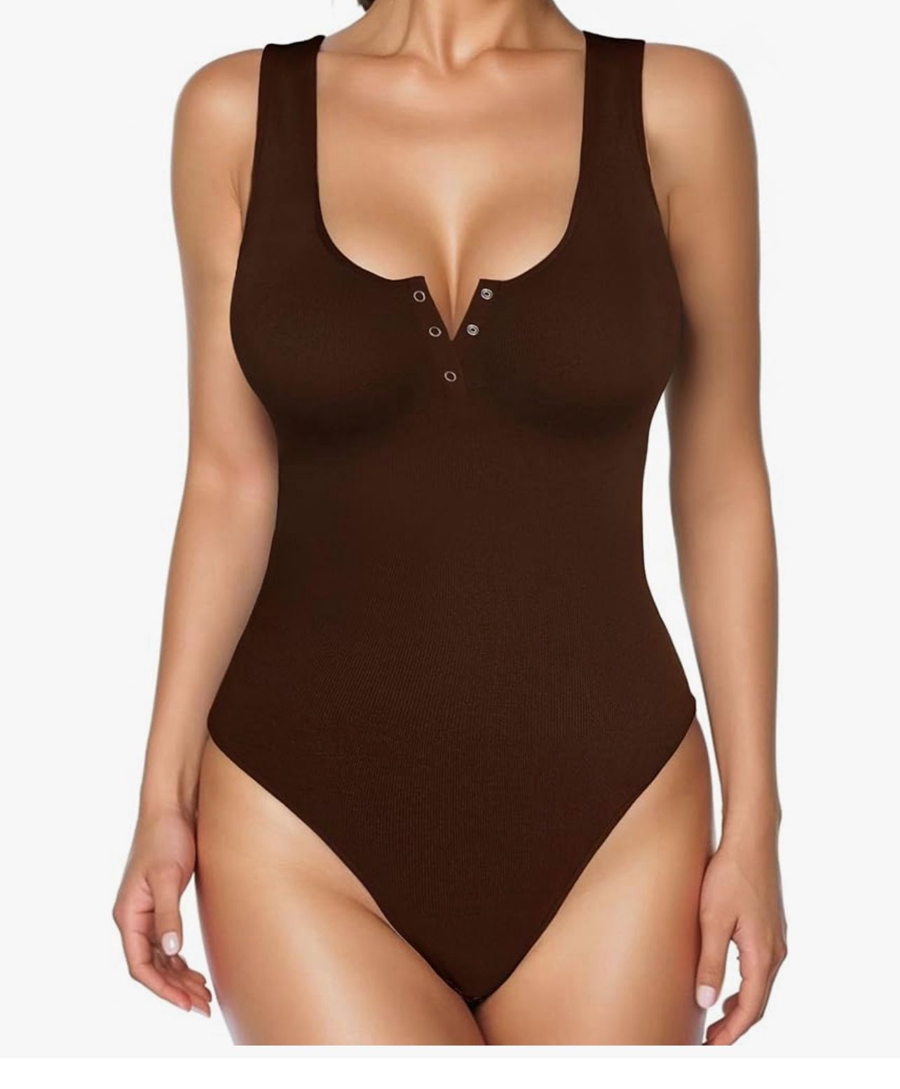 Brandnew  Bodysuits for Women Body Suits Henley Tank Tops Tummy Control (Medium-Large)