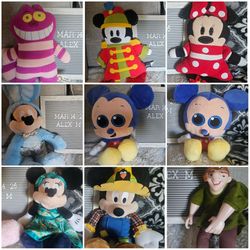 Lot of 9 Disney Plushes