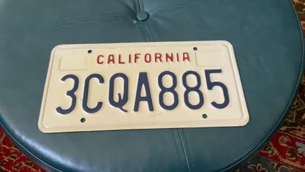 California License Plate for collector
