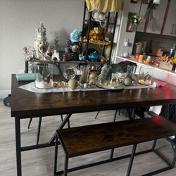 6ft Dining Room Table Rustic Brown 