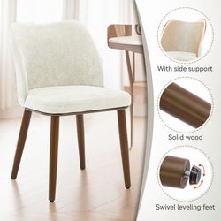Ivory chenille dining  chair