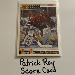 Patrick Roy Montreal Canadiens Hall of Fame Goalie Score Card. 