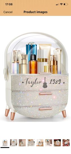Bling Makeup Organizer for Teen Girl Gift,Hollywood Vanity Makeup Storage Box for Girl Birthday Gift,Practical Gift for Daughter,Bathroom Organizer,Sk