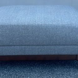 Article Ceni Ottoman - Quarry Gray Velvet - Mid Century Modern Footstool Pouf - New in Box - 35 Inch