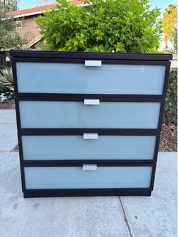 Dark Modern Dresser Chest of Drawers Furniture Great Condition