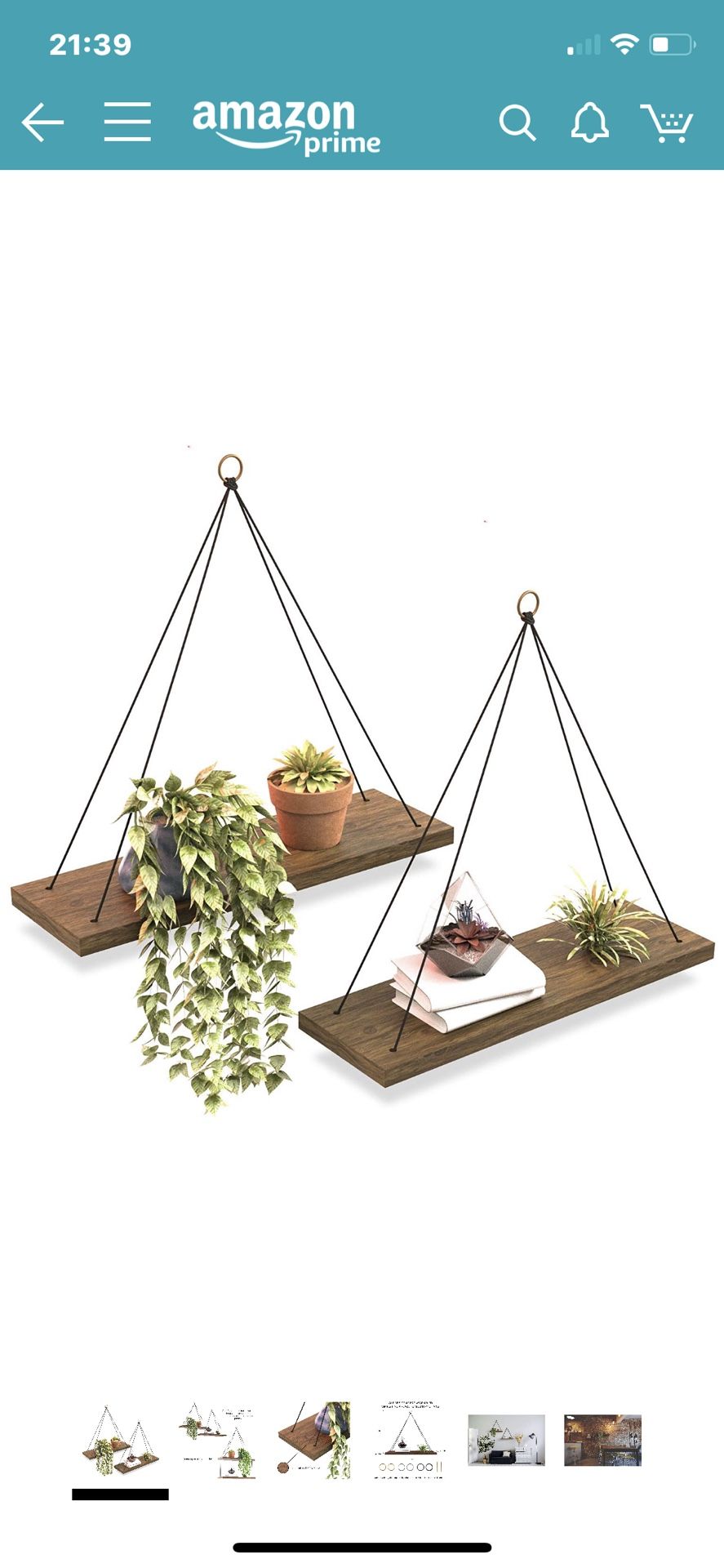 wood Wall Hanging Shelf - Set of 2