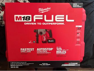 M18 FUEL 18V Lith-Ion Brushless 1 in. Cordless SDS-Plus Rotary Hammer Kit w/ Two Batteries