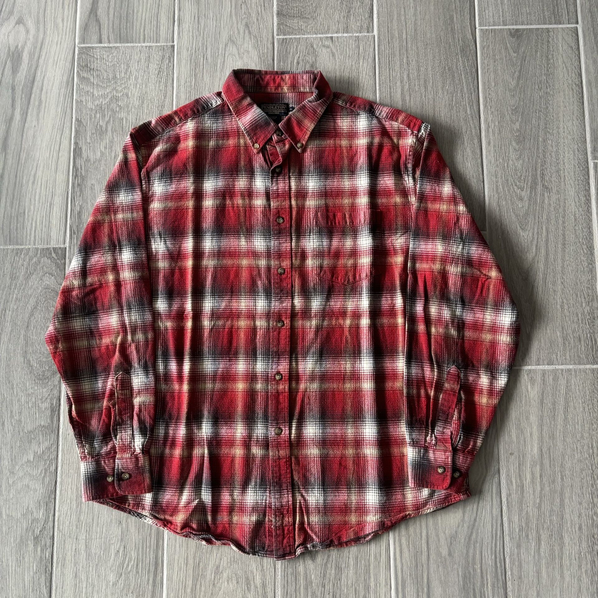 Pendleton Men’s XL Red Plaid Long Sleeve Button Flannel