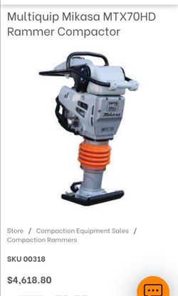 Multiquip Mikasa MTX70HD gas Rammer..New in box
