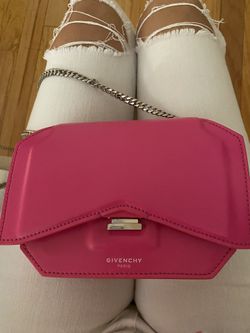 givenchy bow cut chain wallet hot pink