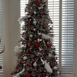 12’ Pre-lit Flocked Christmas Tree