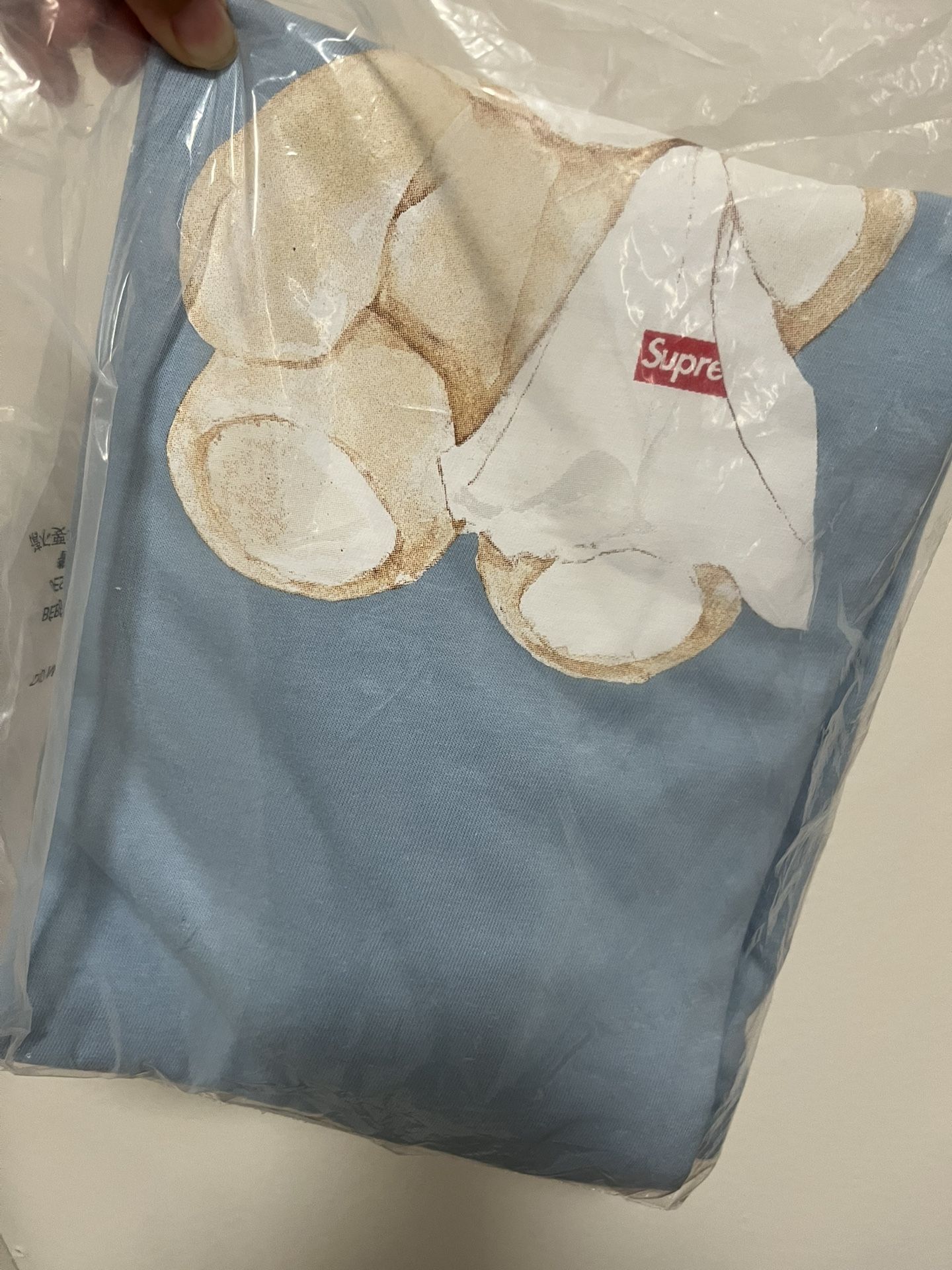 Supreme Bear Tee Powder Blue size Large