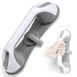 New-Grab Bars for Shower, 3 Suction Cups Shower Handle，Gray 