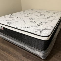 Queen Bamboo Orthopedic Pillow Top Mattress And Box spring!