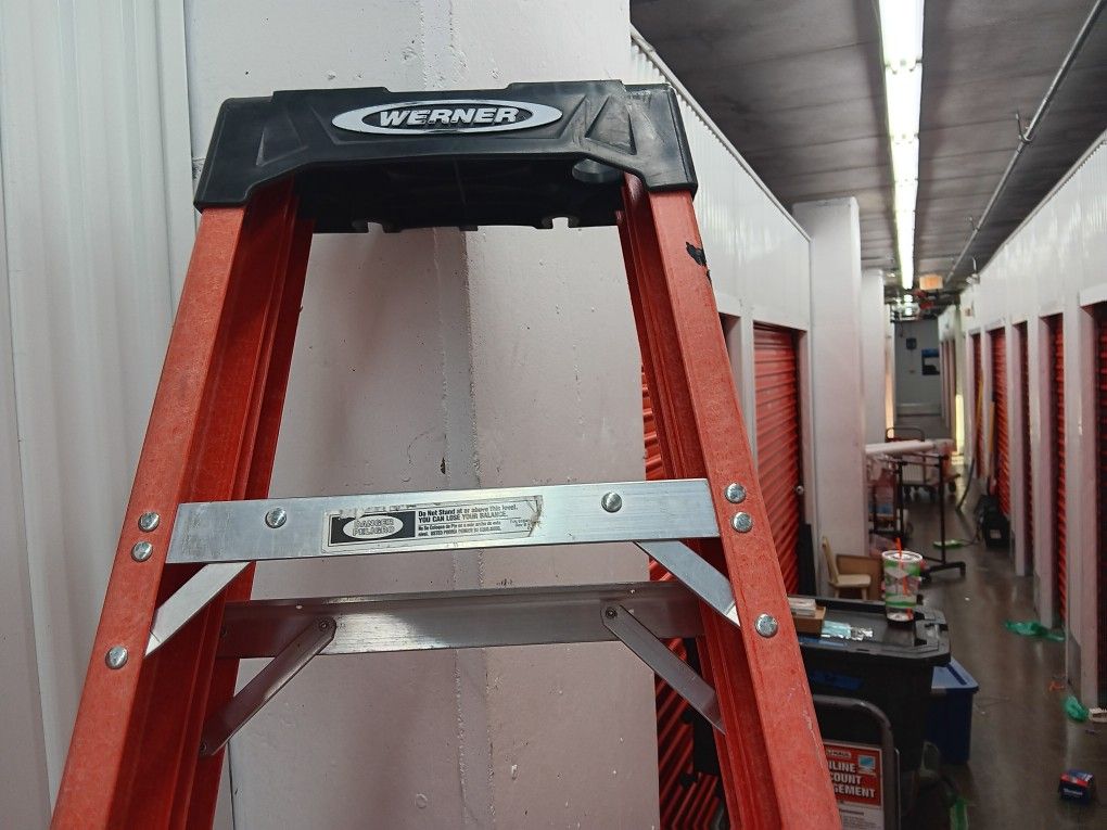 8 Foot Werner Fiberglass Ladder. Used But In Great Condition.gonna Take To.swap Meet On Sunday And Sell For