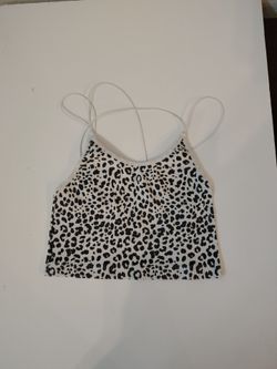 No boundaries, tank top, black and white leopard print, women girl , size S