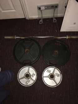 Olympic curl bar with weights