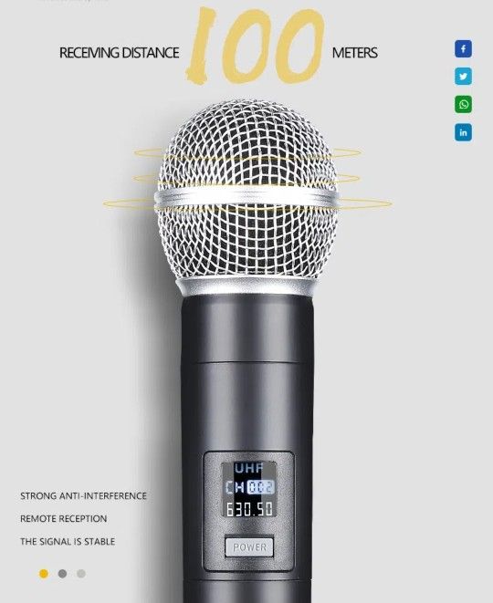 New In Box Dual Uhf Microphone Set For Band Dj Kj Karaoke Like Shure
