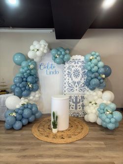 Baptism Balloon Garland Backdrop