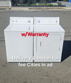 Kenmore Washer and Electric 220v dryer set Delivery and install for fee Cities in ad with warranty