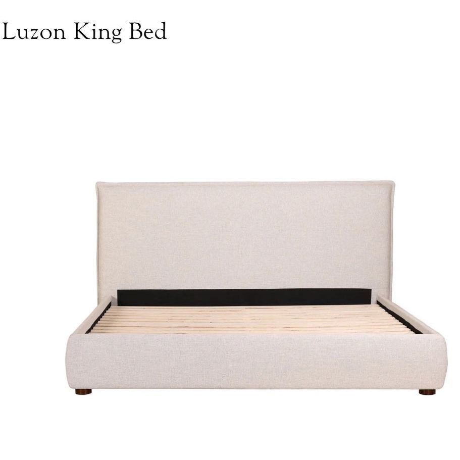 Luzon King Bed In Light Gray