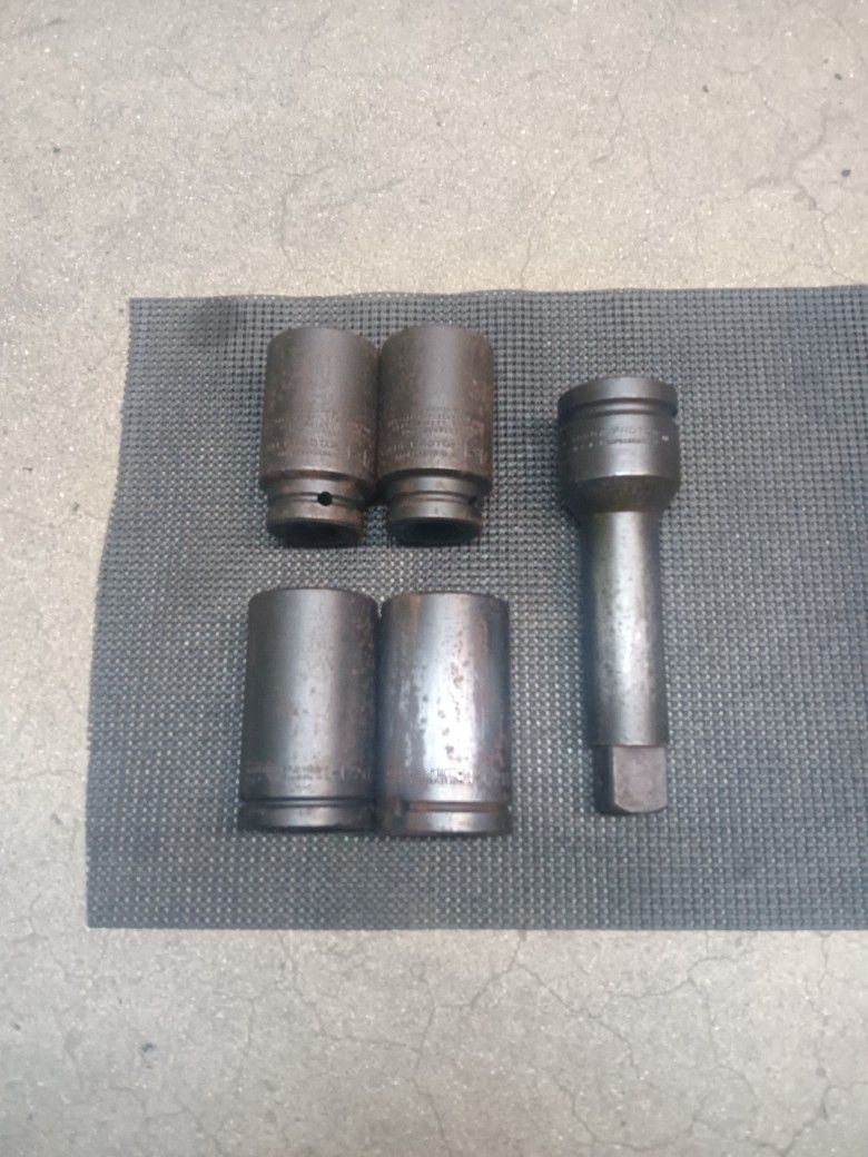 Proto Tools 3/4 Drive 6 Point Deep Impact Socket And 1 Drive Extension