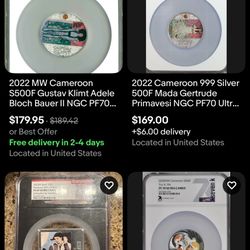 2022 MW Cameroon S500F Gustav Klimt Adele Bloch Bauer II NGC PF70 Ultra Cameo