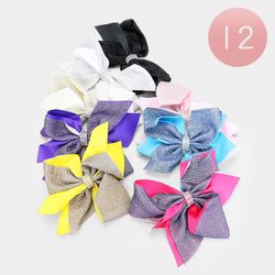 Layered Shimmery Bow Hair Clips…New