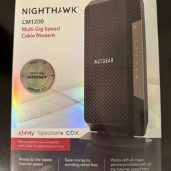 NETGEAR Nighthawk Cable Modem CM1200 - Compatible with all Cable Providers including Xfinity by Comcast, Spectrum, Cox | For Cable Plans Up to 2 Gigab